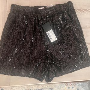 Gianni Bini Nessa Black Sequin Shorts Size 0